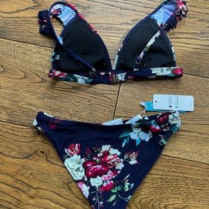 CUPSHE floral ruffle bikini NWT